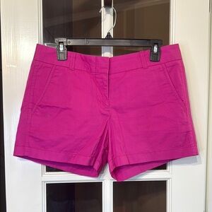 J CREW 100% Cotton Broken-In Chino Shorts Hot Pink Size 6